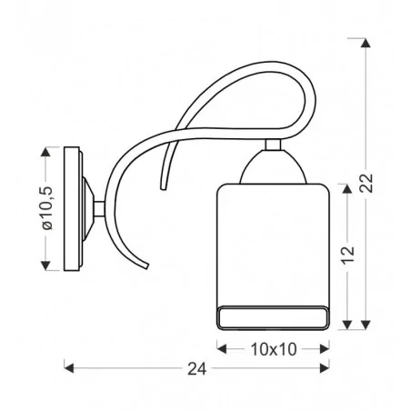 Oswietlenie - italo lampa kinkiet chromowy 1x40w e27 klosz srebrny candellux 