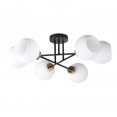 Oswietlenie - amanda lampa sufitowa czarny+złoty 6x40 e27 klosz biały candellux 