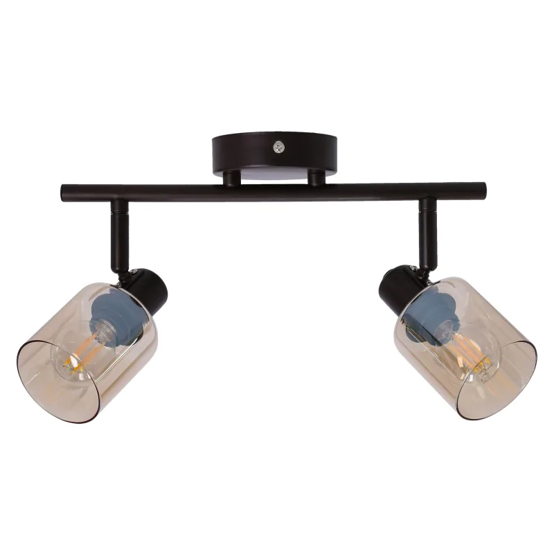 Oswietlenie - agra lampa sufitowa brunatny 2x40w e14 klosz bursztynowy candellux firmy Candellux 
