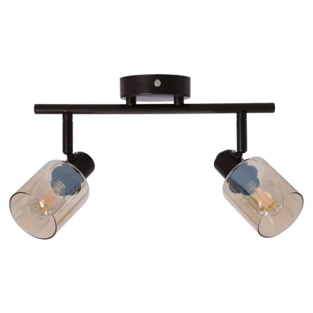 Oswietlenie - agra lampa sufitowa brunatny 2x40w e14 klosz bursztynowy candellux 
