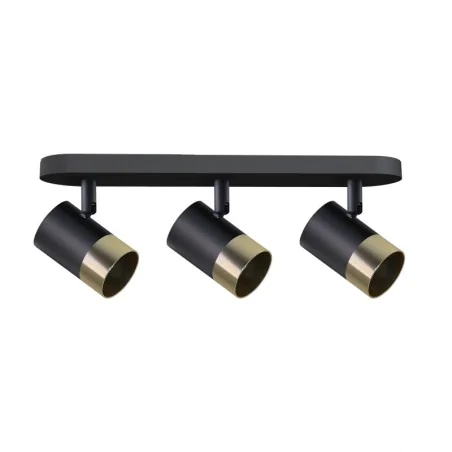 Oswietlenie-sufitowe - lampa sufitowa typu spot oświetleniowy potrójny gu10 czarno-złoty tobi 93-27436 candellux 