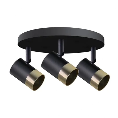 Oswietlenie-sufitowe - lampa sufitowa potrójna czarno-złota gu10 tobi 98-27443 candellux 