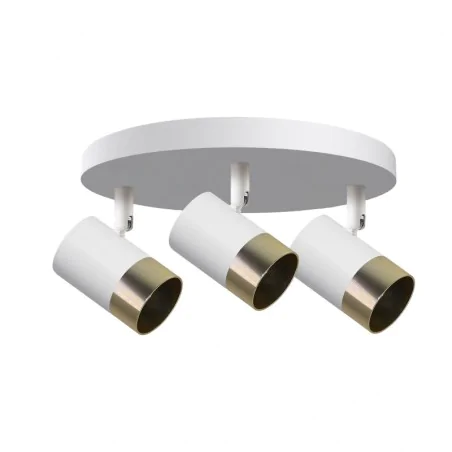 Oswietlenie-sufitowe - lampa sufitowa biało-złota plafon potrójny gu10 tobi 98-27474 candellux 