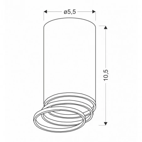 Oswietlenie - tuba lampa sufitowa czarny 1x15w gu10 śr. 5,5 cm candellux 