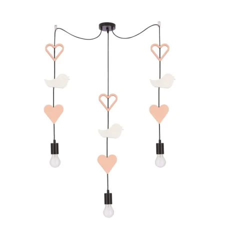 Oswietlenie - trio hhh p lampa wisząca czarny 3x20w e27 iq kids różowy+biały candellux 