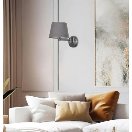 Oswietlenie - ibis lampa kinkiet satynowy 1x40w e14 abażur grafitowy candellux 