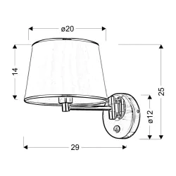 Oswietlenie - ibis lampa kinkiet satynowy 1x40w e14 abażur grafitowy candellux 