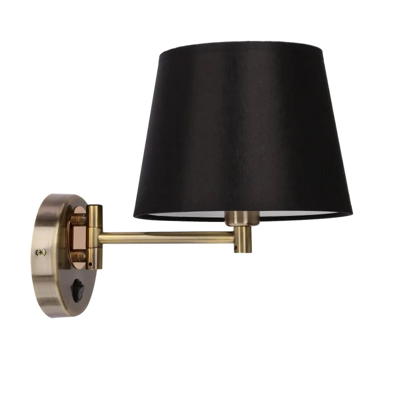 Oswietlenie - ibis lampa kinkiet patynowy 1x40w e14 abażur czarny candellux firmy Candellux 