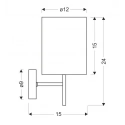 Oswietlenie - yan lampa kinkiet chromowy 1x40w e14 abażur grafitowy candellux 