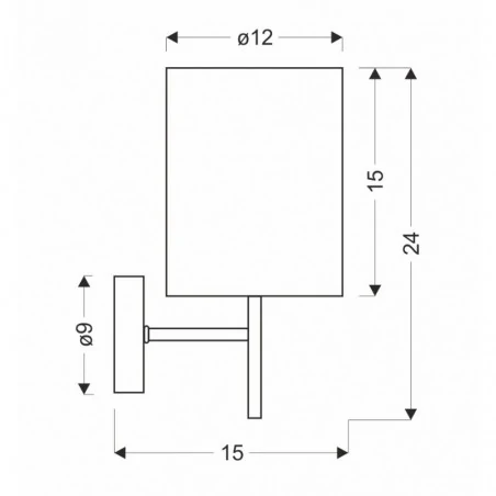 Oswietlenie - yan lampa kinkiet chromowy 1x40w e14 abażur grafitowy candellux 