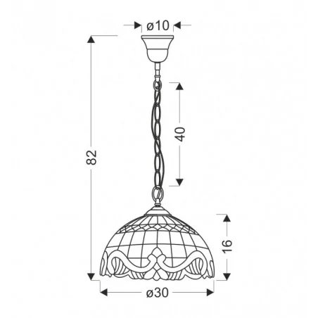 Oswietlenie - marsala lampa wisząca 30 patynowy 1x60 e27 klosz witrażowy candellux 
