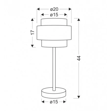 Oswietlenie - hare lampa stołowa czarny 1x60w e27 abażur szary+srebrny candellux 