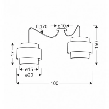 Oswietlenie - benta p lampa wisząca czarny 2x40w e27 abażur czarny+kremowy candellux 