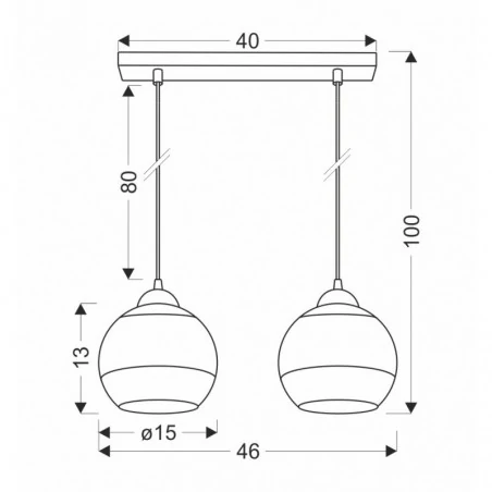 Oswietlenie - contessa lampa wisząca czarny 2x40 e27 klosz złoty candellux 