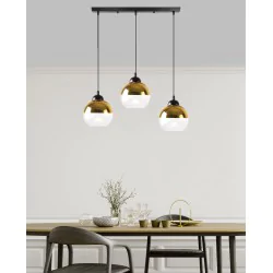 Oswietlenie - contessa lampa wisząca czarny 3x40 e27 klosz złoty candellux 