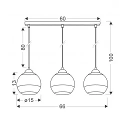 Oswietlenie - contessa lampa wisząca czarny 3x40 e27 klosz złoty candellux 