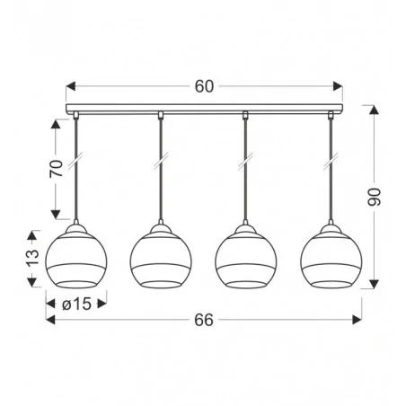Oswietlenie - contessa lampa wisząca czarny 4x40 e27 klosz złoty candellux 