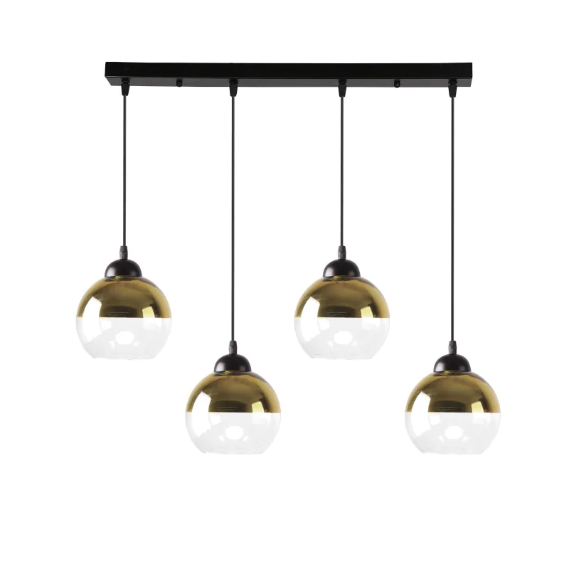 Oswietlenie - contessa lampa wisząca czarny 4x40 e27 klosz złoty candellux firmy Candellux 