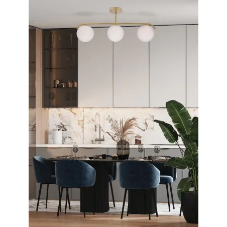 Oswietlenie - amadeo lampa sufitowa mosiężny 3x40w e14 klosz biały candellux 