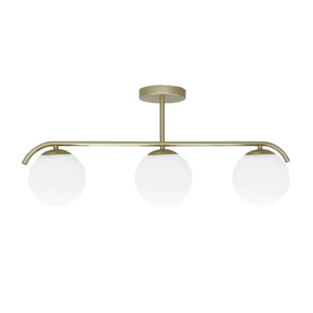 Oswietlenie - amadeo lampa sufitowa mosiężny 3x40w e14 klosz biały candellux 