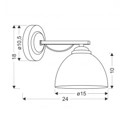 Oswietlenie - filona lampa kinkiet chromowy 1x40 e27 klosz biały candellux 