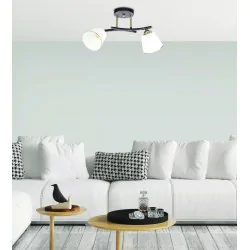 Oswietlenie - greco lampa sufitowa czarny+złoty 2x40 e27 klosz biały candellux 