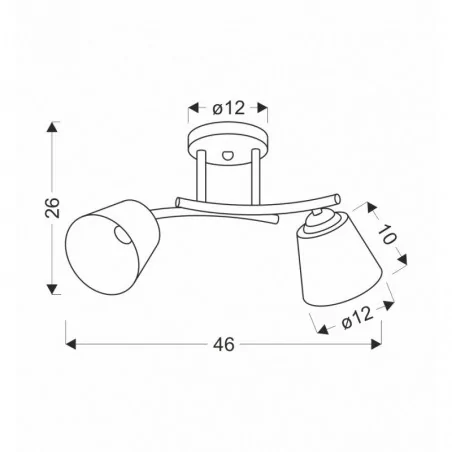 Oswietlenie - greco lampa sufitowa czarny+złoty 2x40 e27 klosz biały candellux 