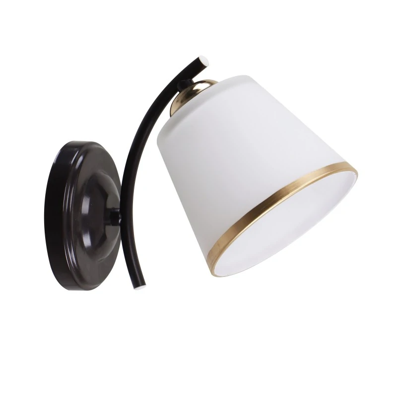 Oswietlenie - greco lampa kinkiet czarny+złoty 1x40 e27 klosz biały candellux firmy Candellux 