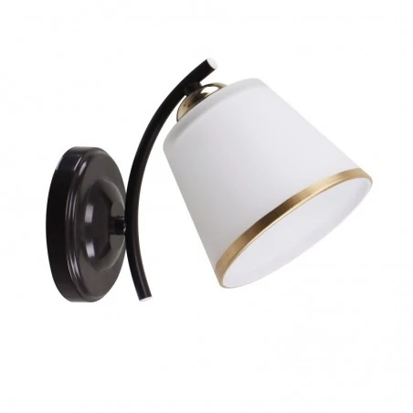 Oswietlenie - greco lampa kinkiet czarny+złoty 1x40 e27 klosz biały candellux 