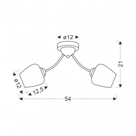 Oswietlenie - zina lampa sufitowa patynowy 2x40 e27 klosz biały candellux 