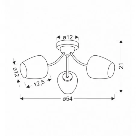 Oswietlenie - zina lampa sufitowa patynowy 3x40 e27 klosz biały candellux 