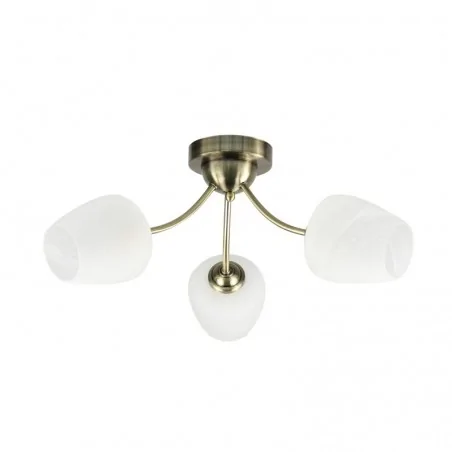 Oswietlenie - zina lampa sufitowa patynowy 3x40 e27 klosz biały candellux 