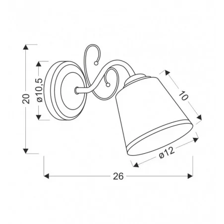 Kinkiety-do-salonu - losanna lampa kinkiet patynowy 1x40w e14 klosz biały z obwódką candellux 