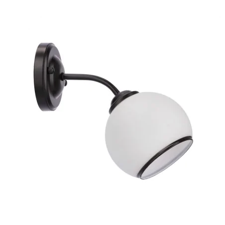 Oswietlenie - marinen lampa kinkiet czarny 1x40w e27 klosz biały z obwódką candellux 