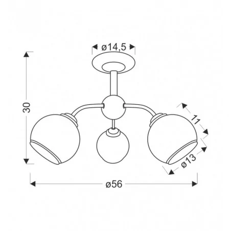 Oswietlenie - marinen lampa wisząca czarny 3x40w e27 klosz biały z obwódką candellux 