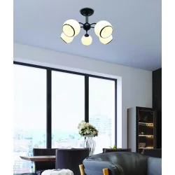 Oswietlenie - marinen lampa wisząca czarny 5x40w e27 klosz biały z obwódką candellux 