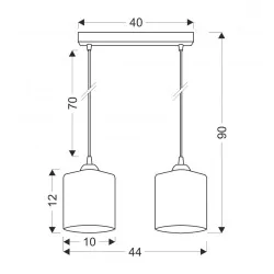Oswietlenie - serena lampa wisząca czarny 2x40 e27 klosz złoty candellux 