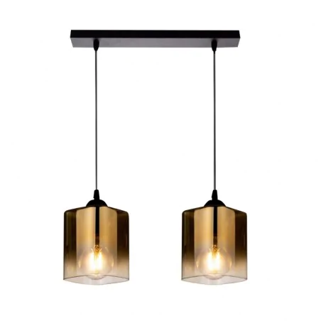 Oswietlenie - serena lampa wisząca czarny 2x40 e27 klosz złoty candellux 