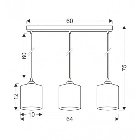 Oswietlenie - serena lampa wisząca czarny 3x40 e27 klosz złoty candellux 