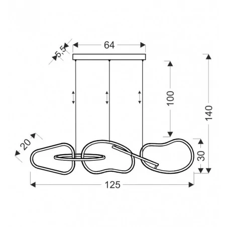 Oswietlenie - anneli lampa wisząca francuskie złoto 45w led 3000k maskownica biała candellux 