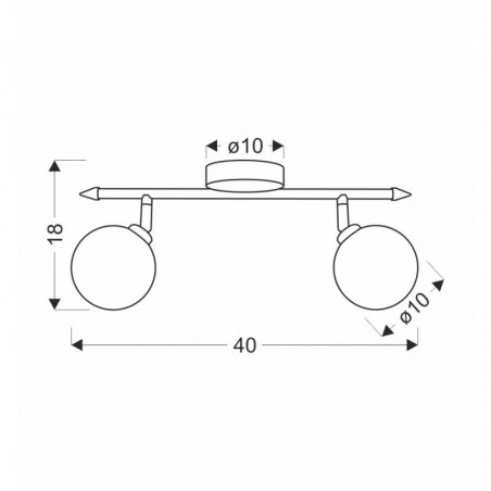 Oswietlenie - rodia lampa sufitowa listwa satynowy 2x40w g9 klosz grafitowy candellux 