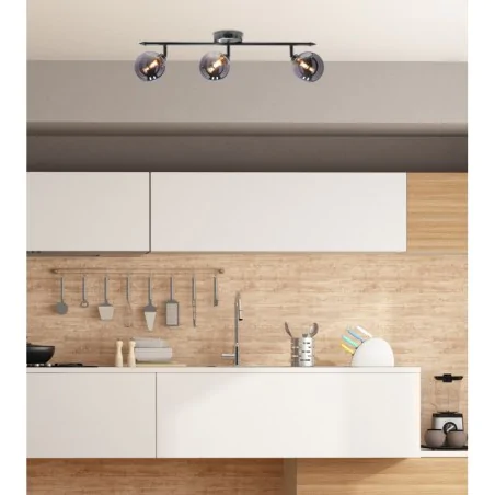 Oswietlenie - rodia lampa sufitowa listwa satynowy 3x40w g9 klosz grafitowy candellux 