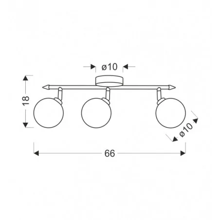 Oswietlenie - rodia lampa sufitowa listwa satynowy 3x40w g9 klosz grafitowy candellux 