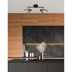 Oswietlenie - bill lampa sufitowa listwa czarny 2x40w e27 klosz dymiony candellux 