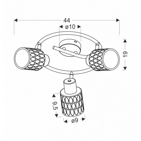 Oswietlenie - bill lampa sufitowa spirala czarny 3x40w e27 klosz dymiony candellux 