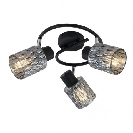 Oswietlenie - bill lampa sufitowa spirala czarny 3x40w e27 klosz dymiony candellux 