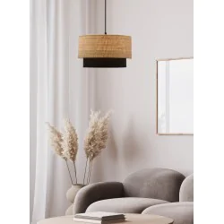 Oswietlenie - ritana 25 lampa wisząca czarny 1x60 e27 abażur beżowy+czarny candellux 