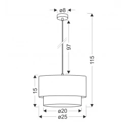 Oswietlenie - ritana lampa wisząca biały 1x60 e27 abażur beżowy+biały candellux 