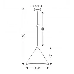 Oswietlenie - dunca lampa wisząca 25 czarny 1x40 e27 klosz ciemny orzechowy candellux 