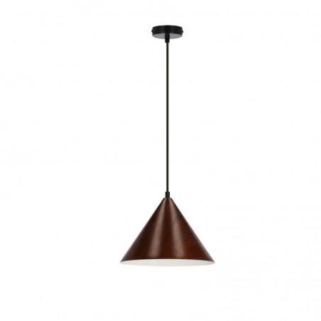 Oswietlenie - dunca lampa wisząca 25 czarny 1x40 e27 klosz ciemny orzechowy candellux 